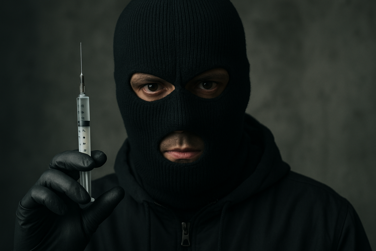 Illegale handel in retatrutide in laboratoriumomgeving met glazen vaten.